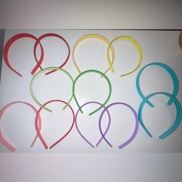 Set of 12 fabric headbands, rainbow colors - Picture 2 of 5